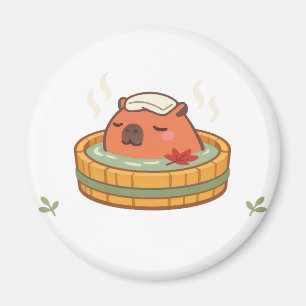 Chill Capybara Onsen Hot Spring Fridge Magnet