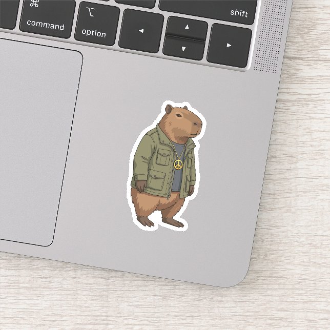 Chill Capybara Peace Sign Swagger (Detail)