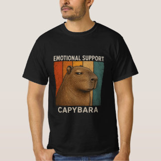 Chill Capybara Retro Sunset Vintage Animal Lover T-Shirt