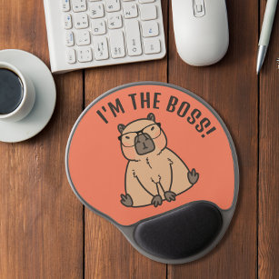 Chill Capybara Wearing Glasses Gel Mouse Mat