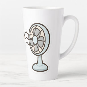 Chill Cat by the Fan – Cute Summer Sticker" Latte Mug