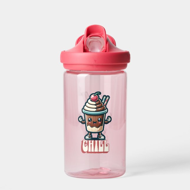 Chill Chocolate Milkshake Pun  Water Bottle (Front)