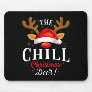 Chill Christmas Deer Pjs Xmas Family Matching  Mouse Mat