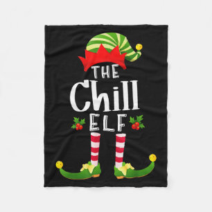 Chill Christmas Elf Matching Pajama X-mas Party  Fleece Blanket