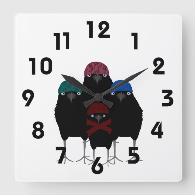 Chill Crows Wall Clock (Front)