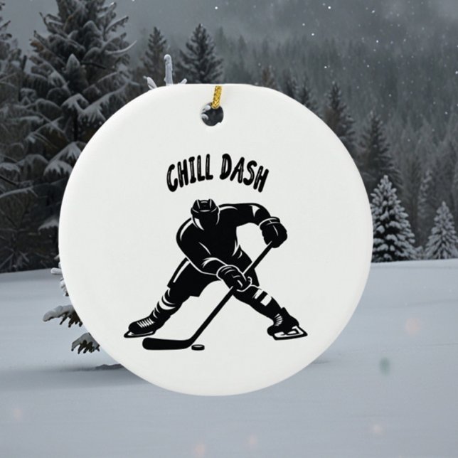 chill dash christmas hockey player Coach Ceramic Tree Decoration (Creator Uploaded)