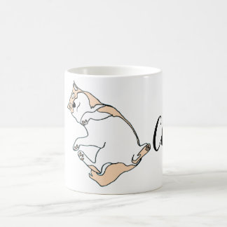 Chill Dog Mug – Cute Lazy Cat Line Art