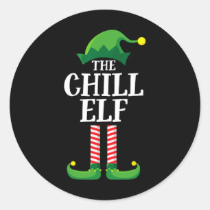 Chill Elf Matching Family Group Christmas Party Classic Round Sticker