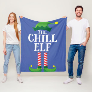 Chill Elf Matching Family Group Christmas Party Fleece Blanket