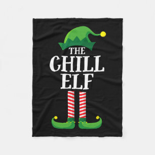 Chill Elf Matching Family Group Christmas Party Fleece Blanket
