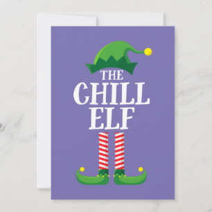 Chill Elf Matching Family Group Christmas Party Invitation