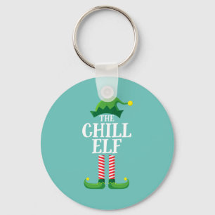 Chill Elf Matching Family Group Christmas Party Key Ring