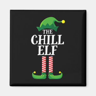 Chill Elf Matching Family Group Christmas Party Magnet
