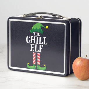 Chill Elf Matching Family Group Christmas Party Metal Lunch Box