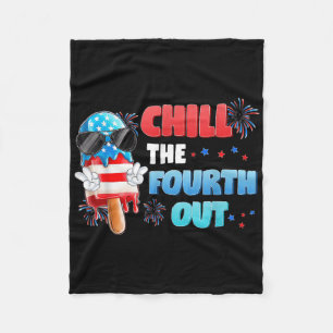 Chill Fourth Out Ice Cream Popsicle 4th July Indep Fleece Blanket