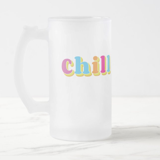 Chill  frosted glass beer mug (Left)