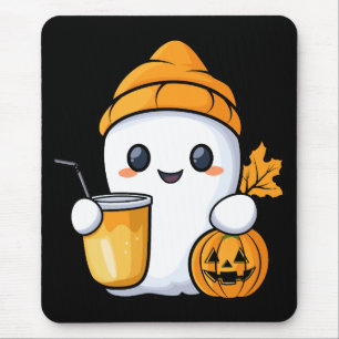 Chill Ghost Warm Coffee Cosy Fall Mouse Mat