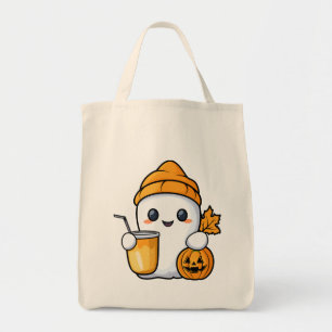 Chill Ghost Warm Coffee Cosy Fall Tote Bag