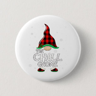 Chill Gnome Buffalo Plaid Matching Family Christma 6 Cm Round Badge