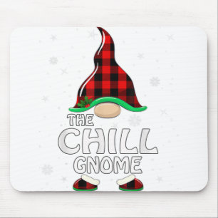 Chill Gnome Buffalo Plaid Matching Family Christma Mouse Mat