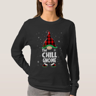 Chill Gnome Buffalo Plaid Matching Family Christma T-Shirt