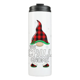 Chill Gnome Buffalo Plaid Matching Family Christma Thermal Tumbler
