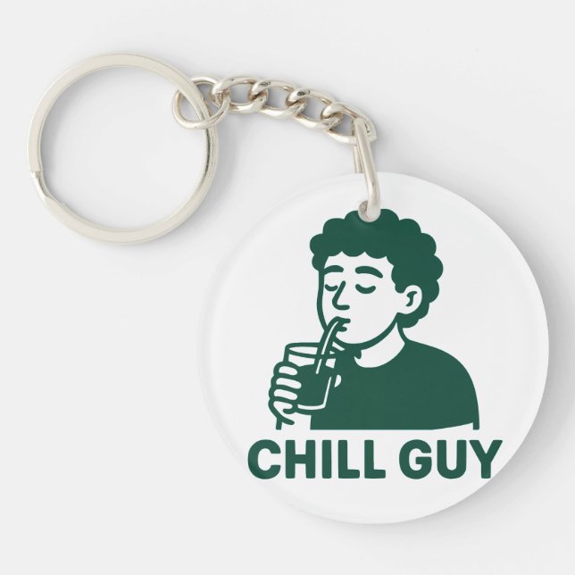 chill guy key ring (Front)
