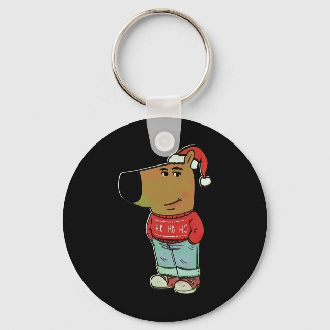 Chill Guy - My New Character Meme Christmas Chill  Key Ring (Front)