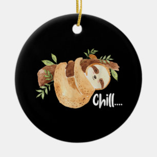 Chill Hanging Sloth Wildlife Animal Lover Zookeepe Ceramic Tree Decoration