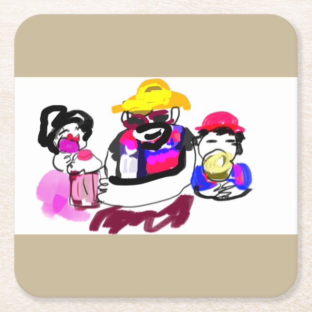 Chill Happy Father's day Square Paper Coaster (Front)