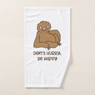 Chill happy sloth hand towel