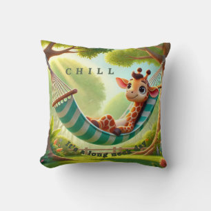 Chill – It's a Long Neck Day Giraffe Cushion