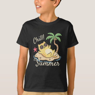 Chill It's Summer Retro Beach Design T-Shirt