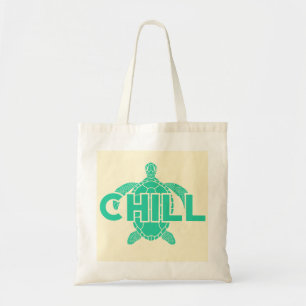 Chill Light Turquoise Green Ocean Turtle Summer Tote Bag
