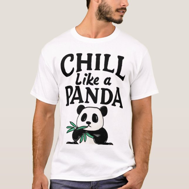 Chill Like a Panda Bamboo Art T-Shirt (Front)