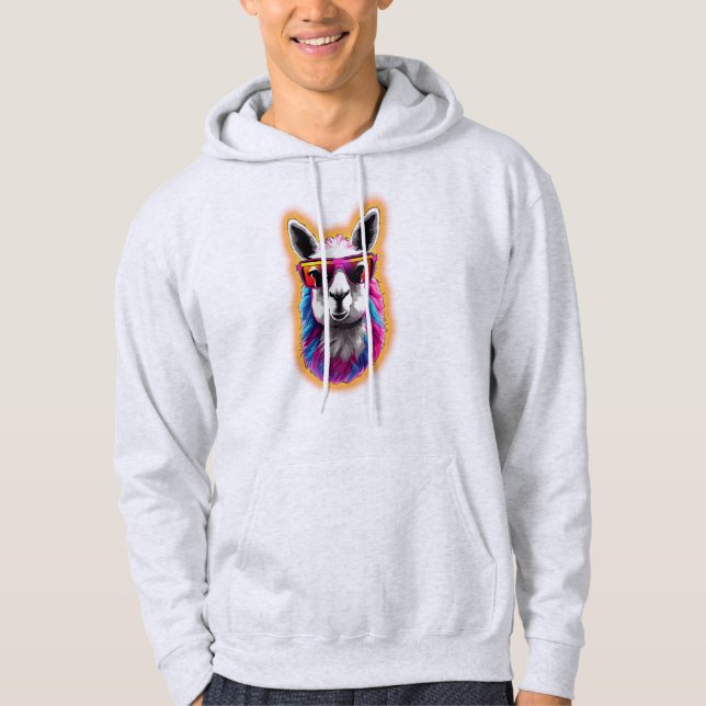 Chill Llama | Funky Synthwave Hoodie (Front)