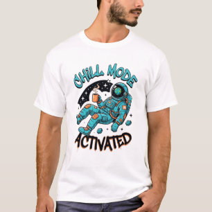 Chill Mode Activated Astronaut Coffee Men T-Shirt