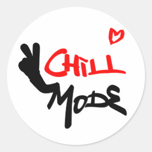 Chill Mode Activated Classic Round Sticker