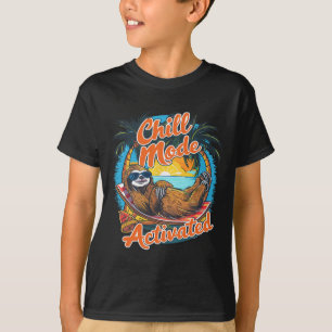 Chill Mode Activated Sloth Hammock Beach Sunset T-Shirt