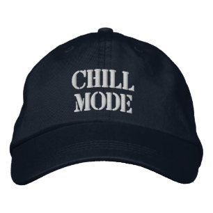 Chill Mode Custom Text Relaxed Vibes Navy Perfect Embroidered Hat