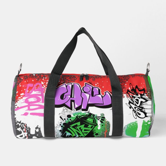 Chill Modern graffiti Spray painting streetart Duffle Bag (Back)