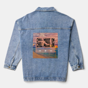 Chill Mood On Retro Beach Art Denim Jacket