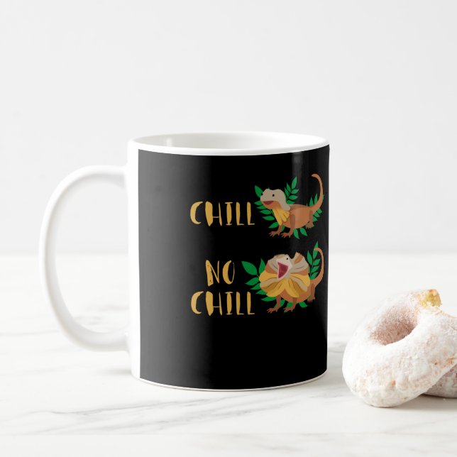 Chill No Chill  Lizard Reptiles Coffee Mug (With Donut)