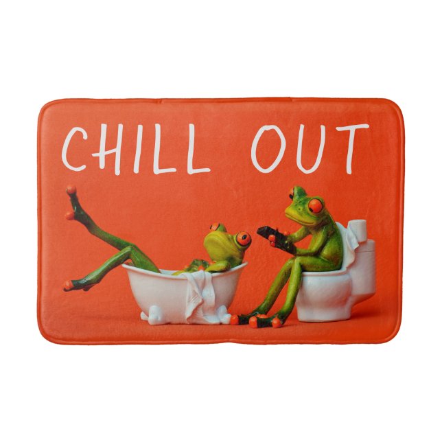 CHILL OUT - FUNNY COUPLE RELAXING IN THE BATHTUB BATH MAT (Front)