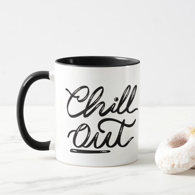 Chill Out - Hand-Lettered Retro Mug (With Donut)