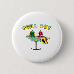 Chill Out Margarita Chilli Peppers 6 Cm Round Badge