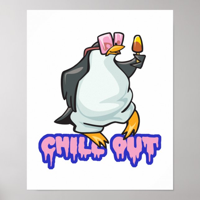 chill out penguin poster (Front)