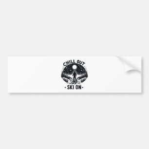Chill out Ski on Bumper Sticker