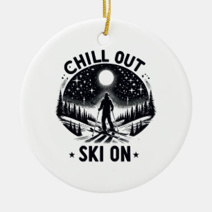 Chill out Ski on Ceramic Tree Decoration