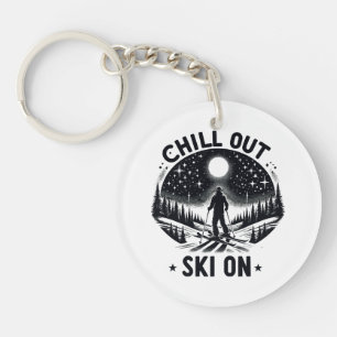 Chill out Ski on Key Ring